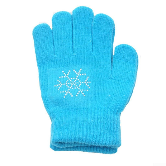 Warm Figure Skating Gloves – Non-Slip, Kids (L, Blue)